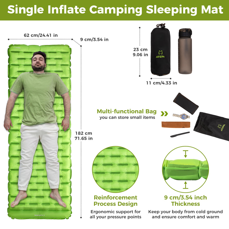 Load image into Gallery viewer, ATEPA Ultralight Insulated Sleeping Pad R Value 6
