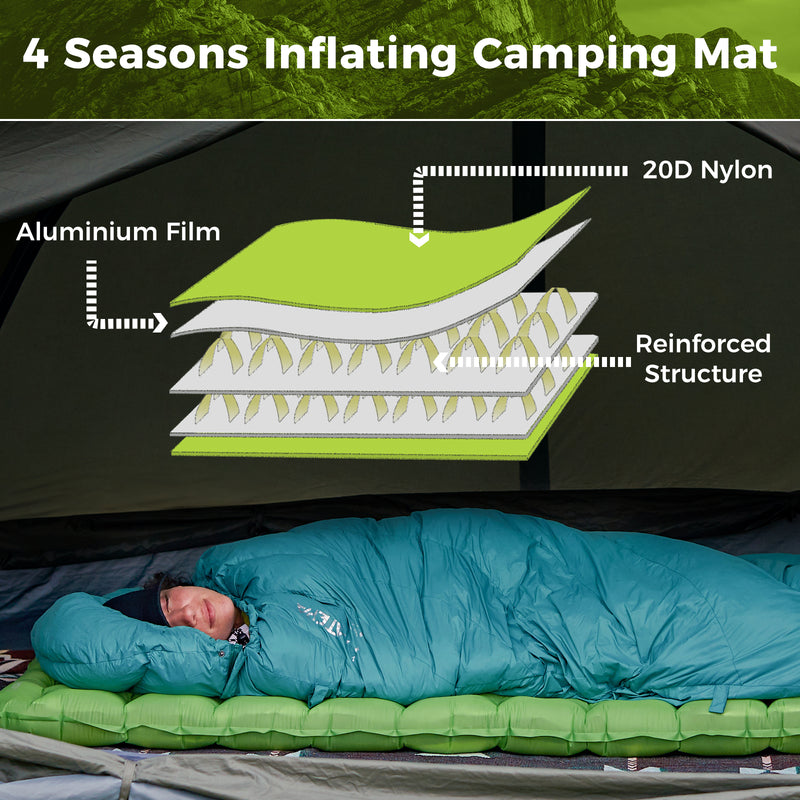 Load image into Gallery viewer, ATEPA Ultralight Insulated Sleeping Pad R Value 6
