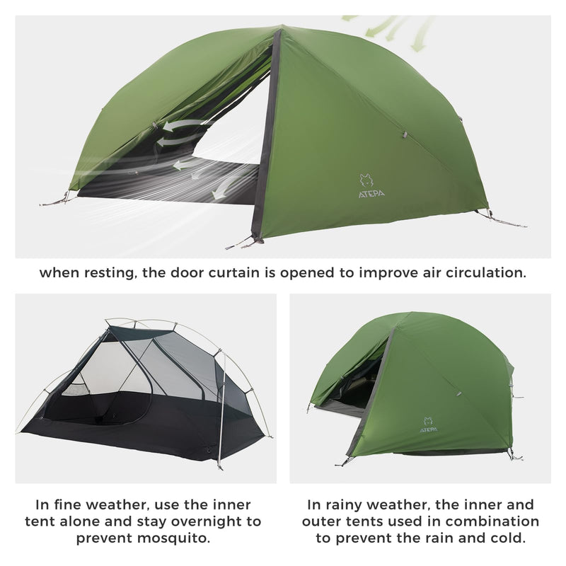 Load image into Gallery viewer, ATEPA_1-Person_Ultralight_Backpacking_Tent09ddd
