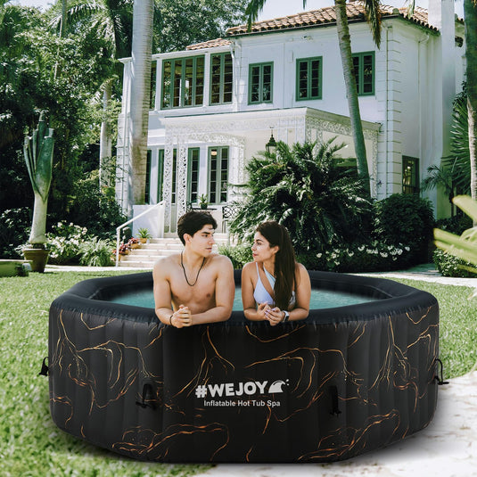 WEJOY Inflatable 2-4 Person Octagon Hot Tub Spa with 120 Air Jets