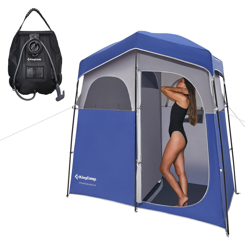 Load image into Gallery viewer, KingCamp MARASUSA Oversize Camping Shower Tent 2 Room Outdoor Toilet Tent
