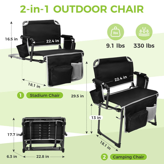 FUNDANGO Stadium Seat for Bleachers with Back Support