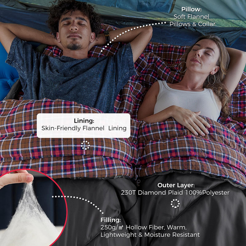 Load image into Gallery viewer, KingCamp FREESPACE 250D Double-Sized Sleeping Bag
