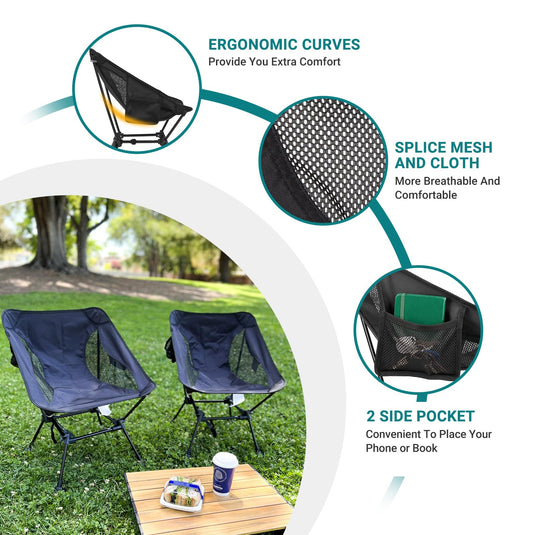 ATEPA Ultralight Square Tall Camping Chair