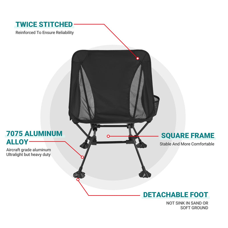 Load image into Gallery viewer, ATEPA Ultralight Square Tall Camping Chair
