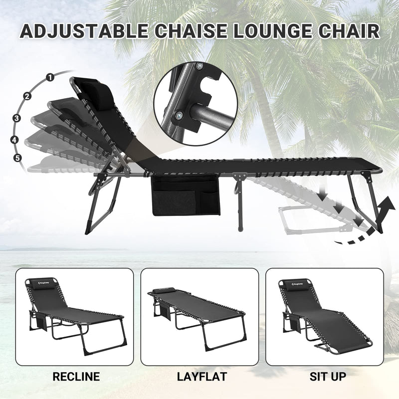 Load image into Gallery viewer, KingCamp BERLIN Outdoor Chaise Lounge Chair
