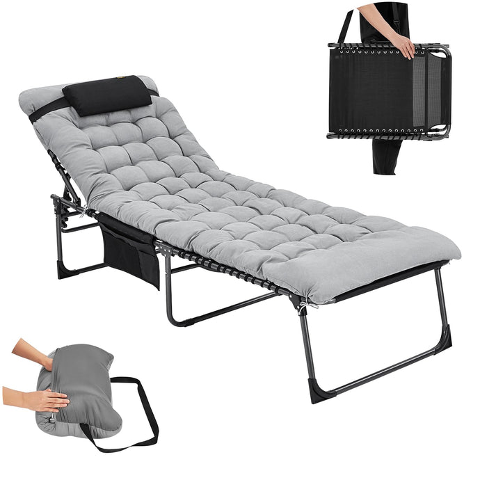 KingCamp Oversized 3-folding Lounge Chair with Mattress