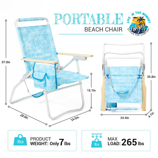 WEJOY Premium High Back Beach Chair Aluminum Camping Chair