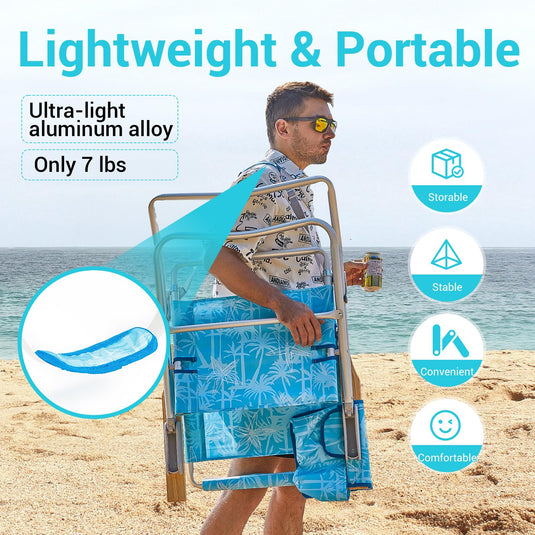 WEJOY Premium High Back Beach Chair Aluminum Camping Chair