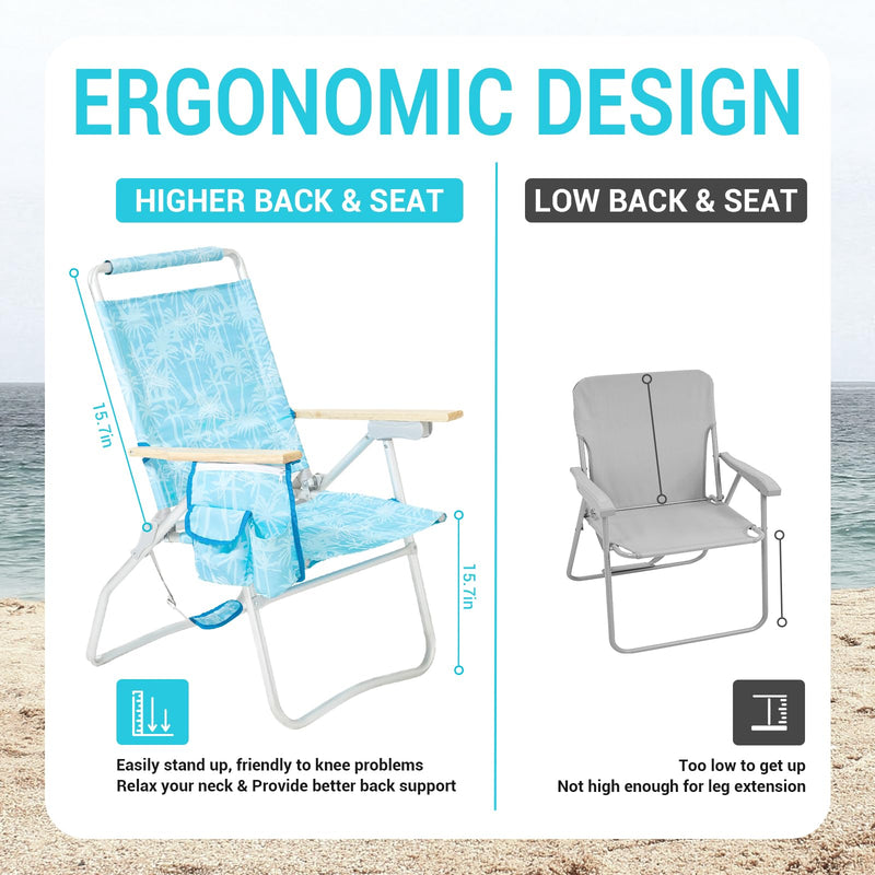 Load image into Gallery viewer, WEJOY Premium High Back Beach Chair Aluminum Camping Chair
