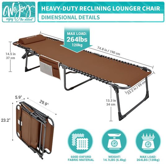 WEJOY 3-Folding Steel Cot