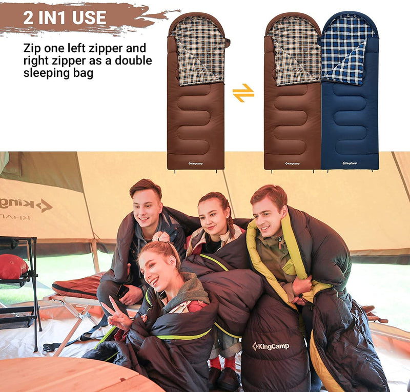 Load image into Gallery viewer, KingCamp CLOUDY 400 Sleeping Bag-Envelope With Hood
