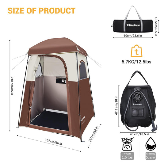 KingCamp MARASUSA Shower Tent 1 Room Design