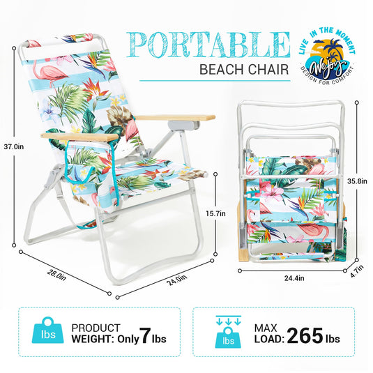 WEJOY Premium High Back Beach Chair Aluminum Camping Chair