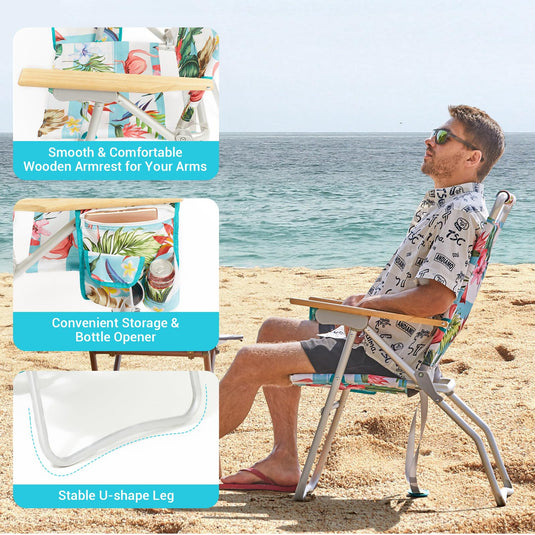 WEJOY Premium High Back Beach Chair Aluminum Camping Chair