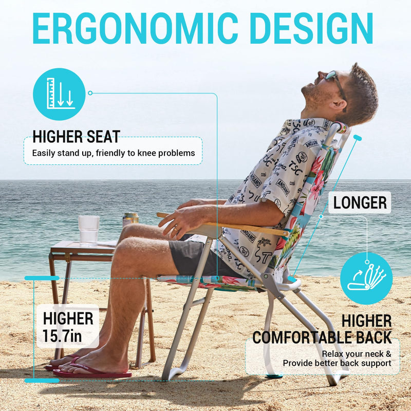 Load image into Gallery viewer, WEJOY Premium High Back Beach Chair Aluminum Camping Chair
