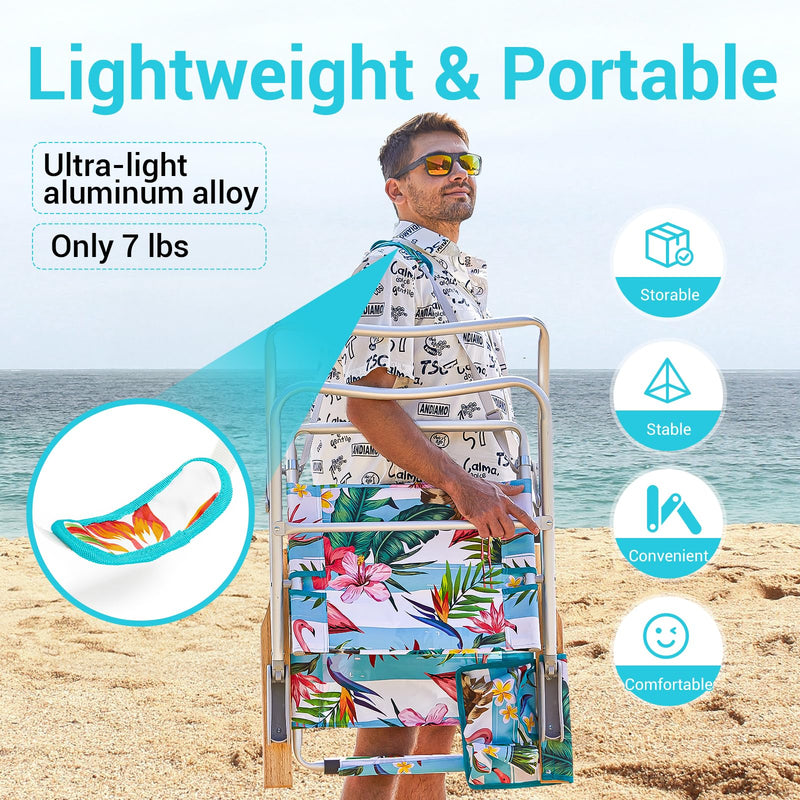 Load image into Gallery viewer, WEJOY Premium High Back Beach Chair Aluminum Camping Chair
