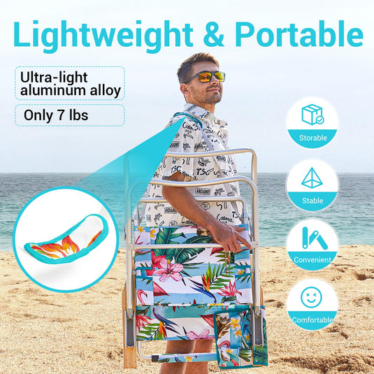 WEJOY Premium High Back Beach Chair Aluminum Camping Chair