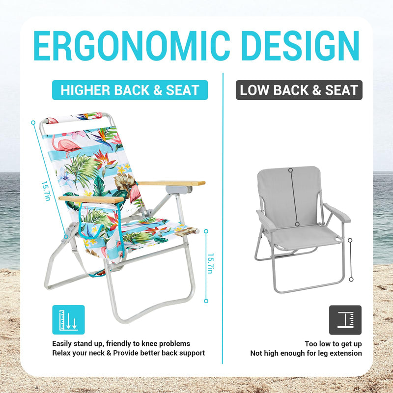 Load image into Gallery viewer, WEJOY Premium High Back Beach Chair Aluminum Camping Chair
