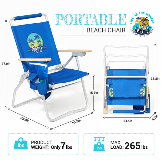 WEJOY Premium High Back Beach Chair Aluminum Camping Chair