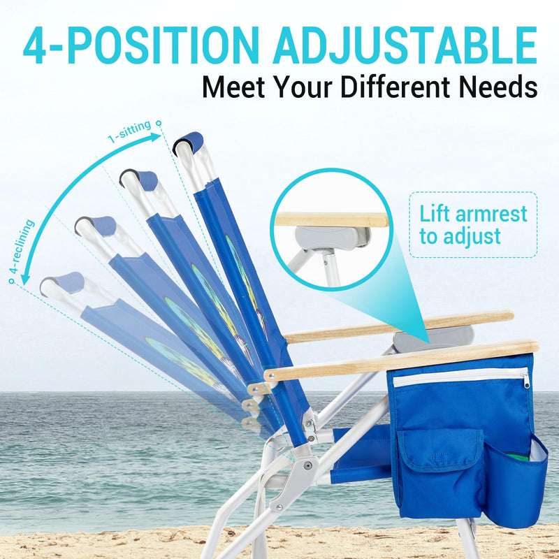 Load image into Gallery viewer, WEJOY Premium High Back Beach Chair Aluminum Camping Chair
