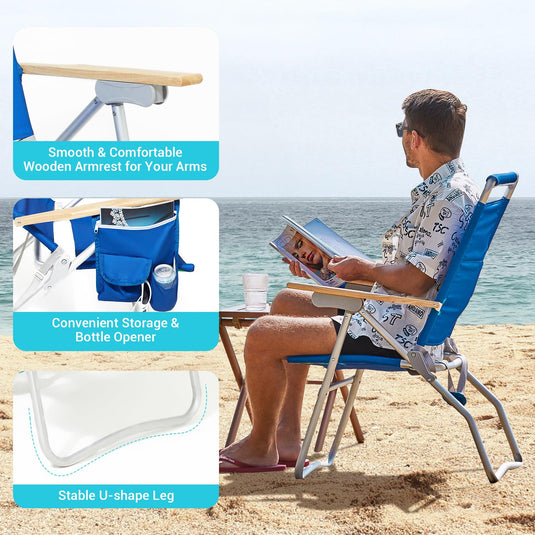 WEJOY Premium High Back Beach Chair Aluminum Camping Chair