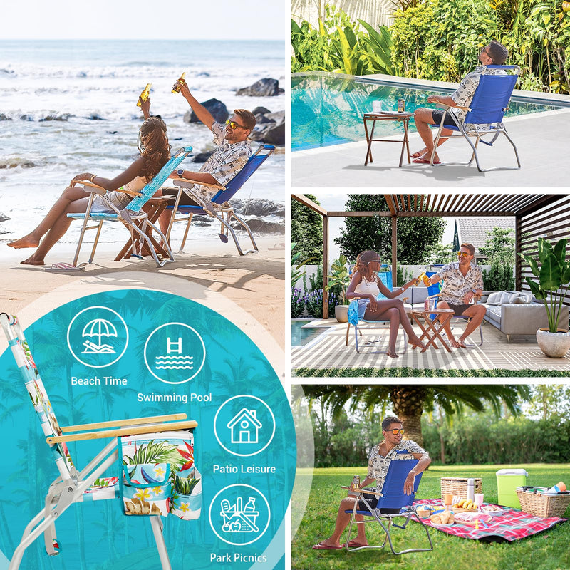 Load image into Gallery viewer, WEJOY Premium High Back Beach Chair Aluminum Camping Chair
