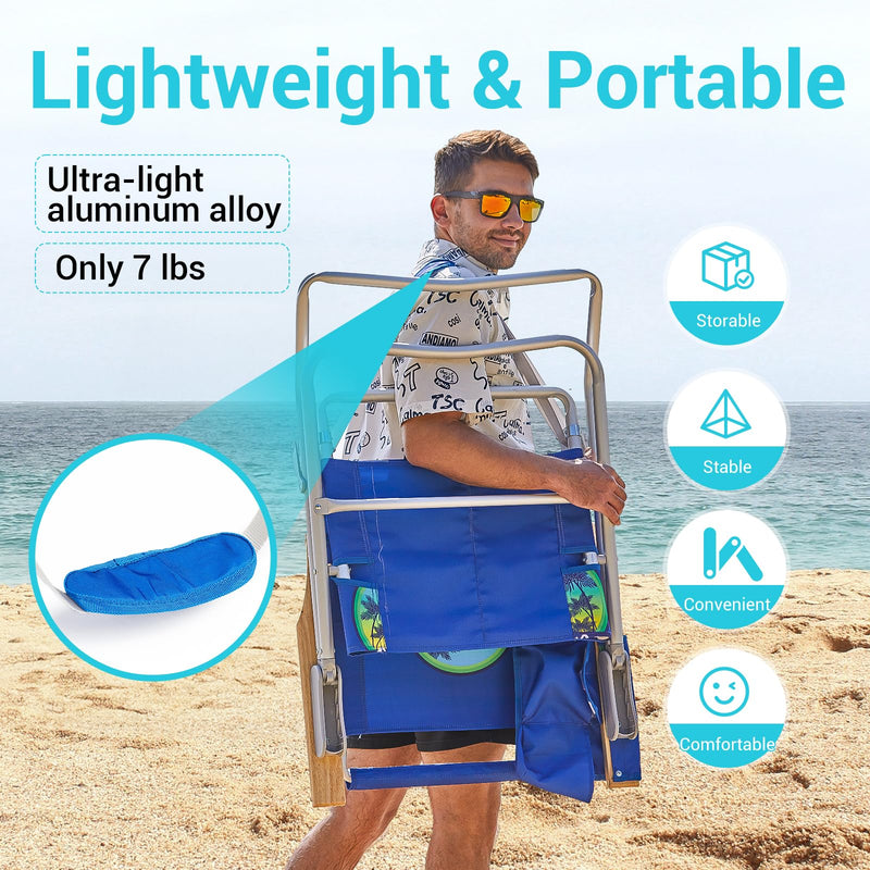 Load image into Gallery viewer, WEJOY Premium High Back Beach Chair Aluminum Camping Chair
