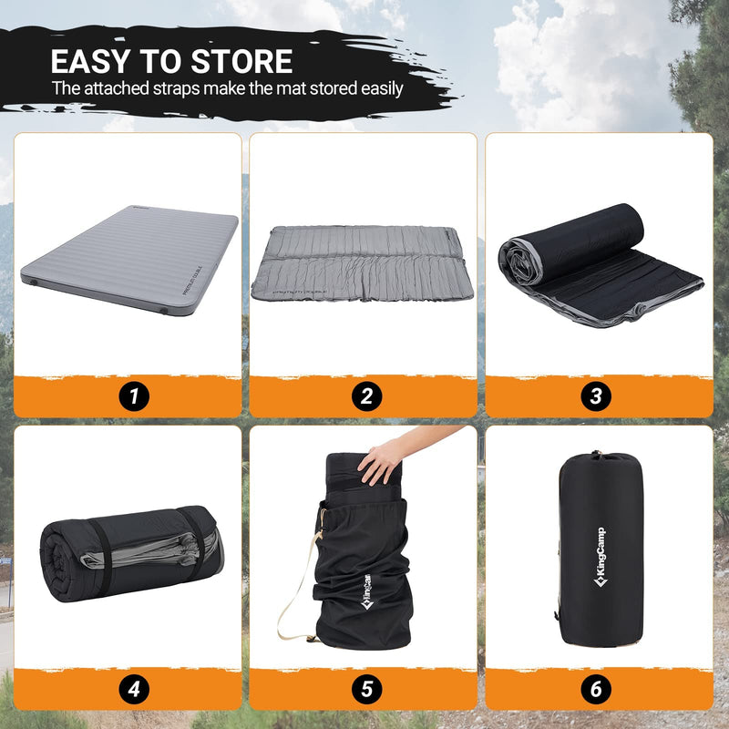 Load image into Gallery viewer, KingCamp PREMIUM Double 7.5 cm Thick Self-Inflating Camping Mattress
