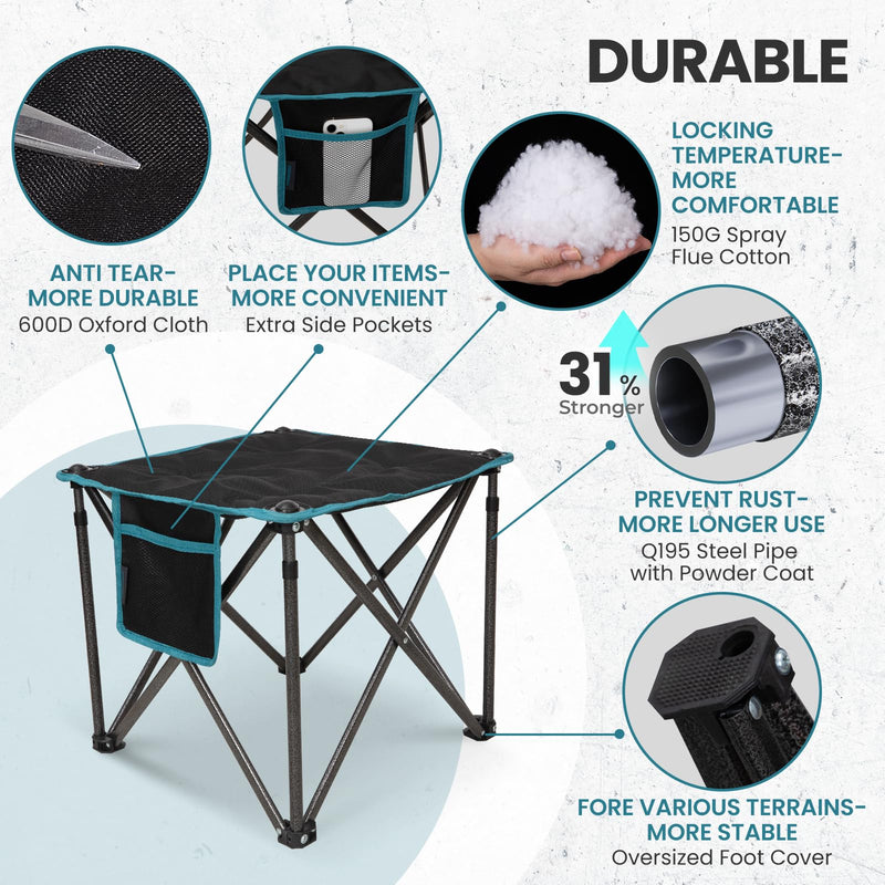 Load image into Gallery viewer, FUNDANGO Camping Stool PLUS 18 Inch Black
