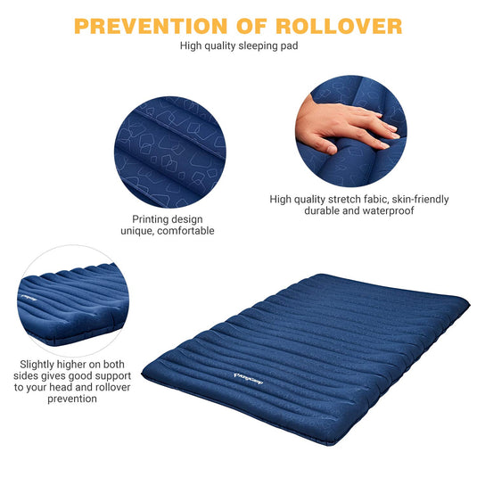 KingCamp Single/ Double Air Mattress Anti-Rollover Ultralight Sleeping Pad