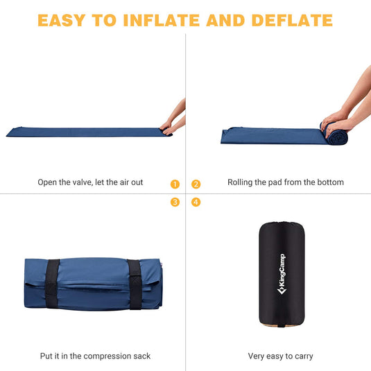 KingCamp Single/ Double Air Mattress Anti-Rollover Ultralight Sleeping Pad