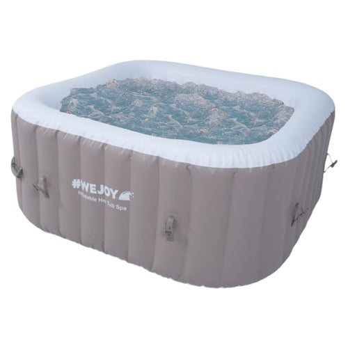 WEJOY Inflatable 2-4 Person Square Hot Tub Spa with 120 Bubble Jets