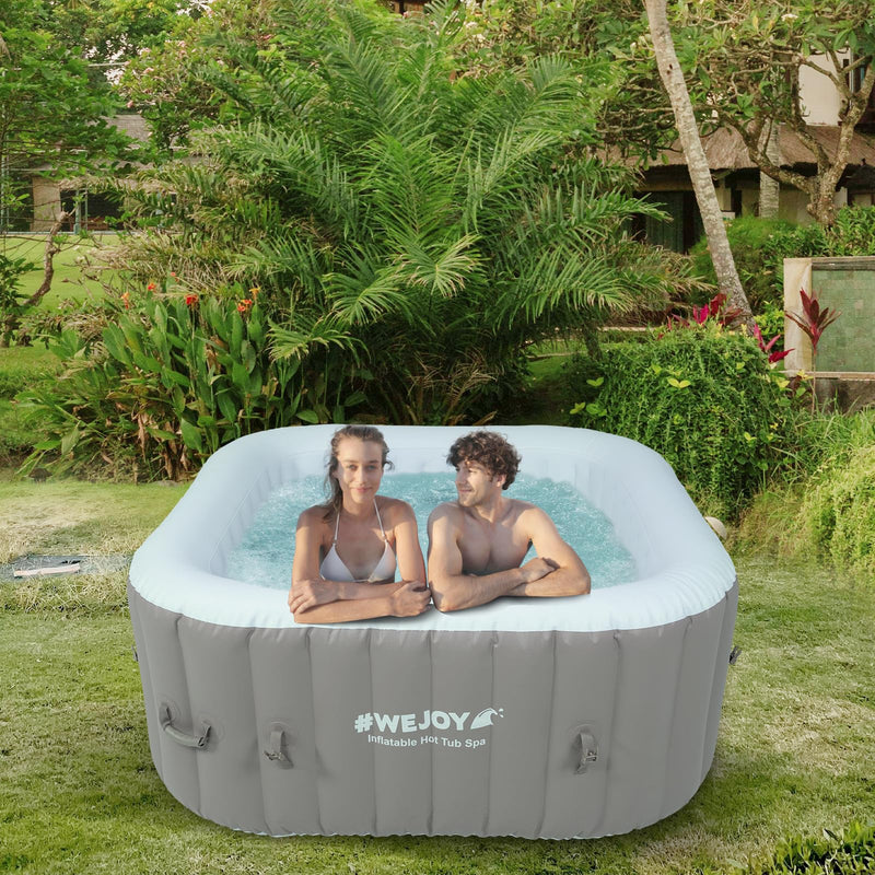 Load image into Gallery viewer, WEJOY Inflatable 2-4 Person Square Hot Tub Spa with 120 Bubble Jets
