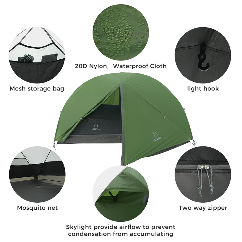 Load image into Gallery viewer, ATEPA 1-Person Ultralight Backpacking Tent
