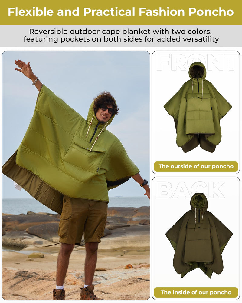 Load image into Gallery viewer, KingCamp Camping Wearable Blanket Poncho
