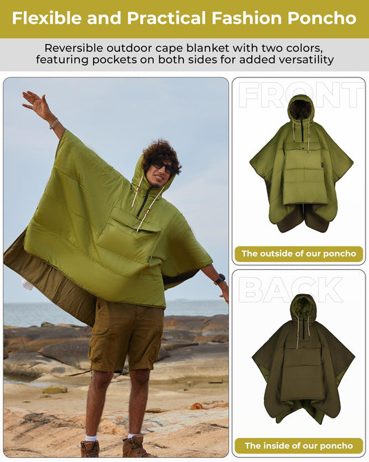 KingCamp Camping Wearable Blanket Poncho