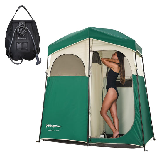 KingCamp MARASUSA Oversize Camping Shower Tent 2 Room Outdoor Toilet Tent