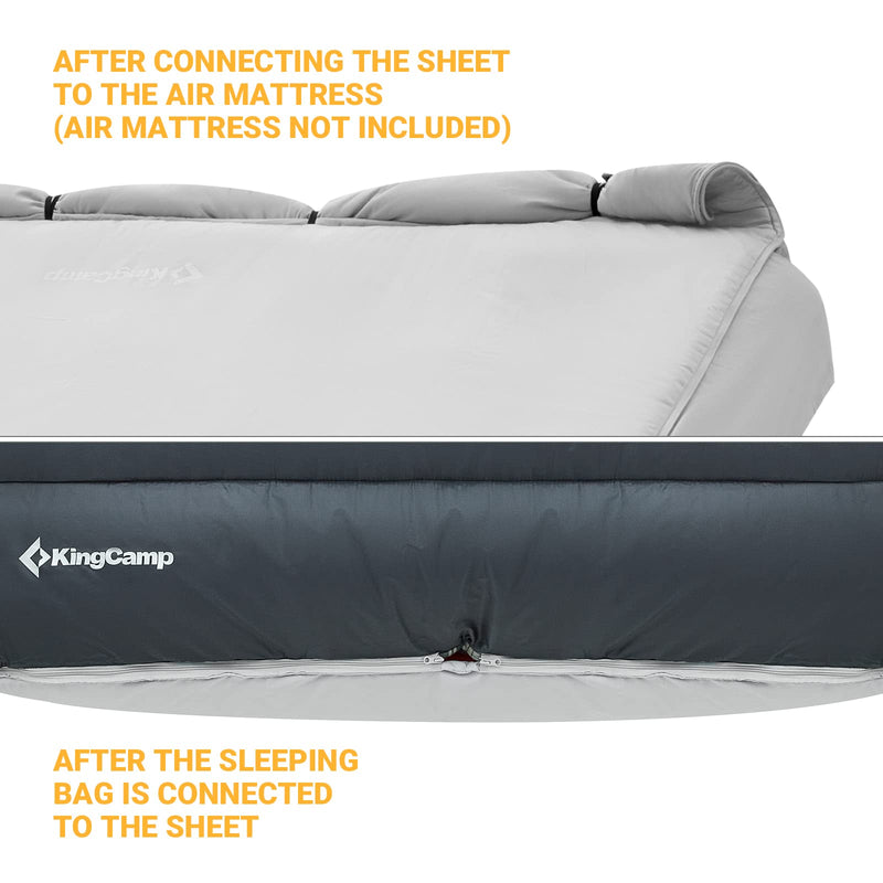 Load image into Gallery viewer, KingCamp AIRBED 3-in-1 Double Sleeping Bag with Pillows
