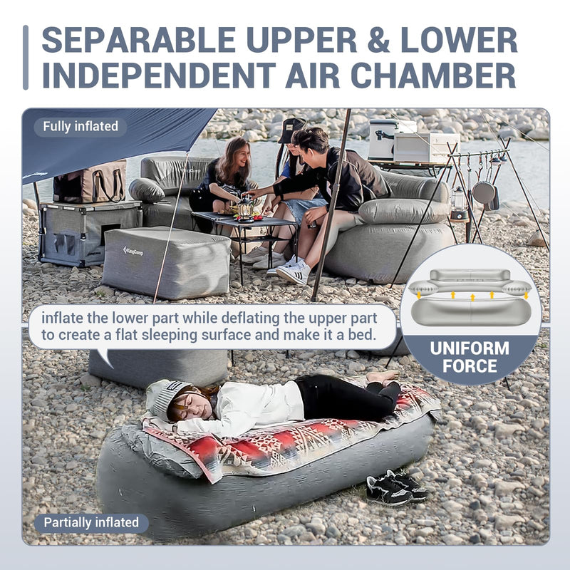 Load image into Gallery viewer, KingCamp Double Inflatable Sofa with Foot Pump
