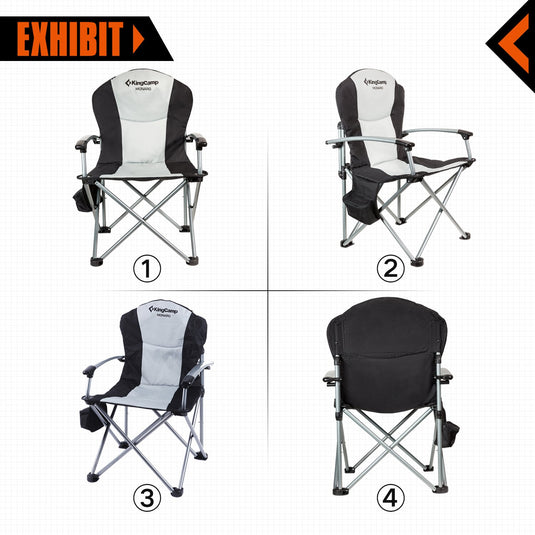 KingCamp Heavy Duty Steel Camping Chair with Zippered Backrest Pocket and Cooler Bag