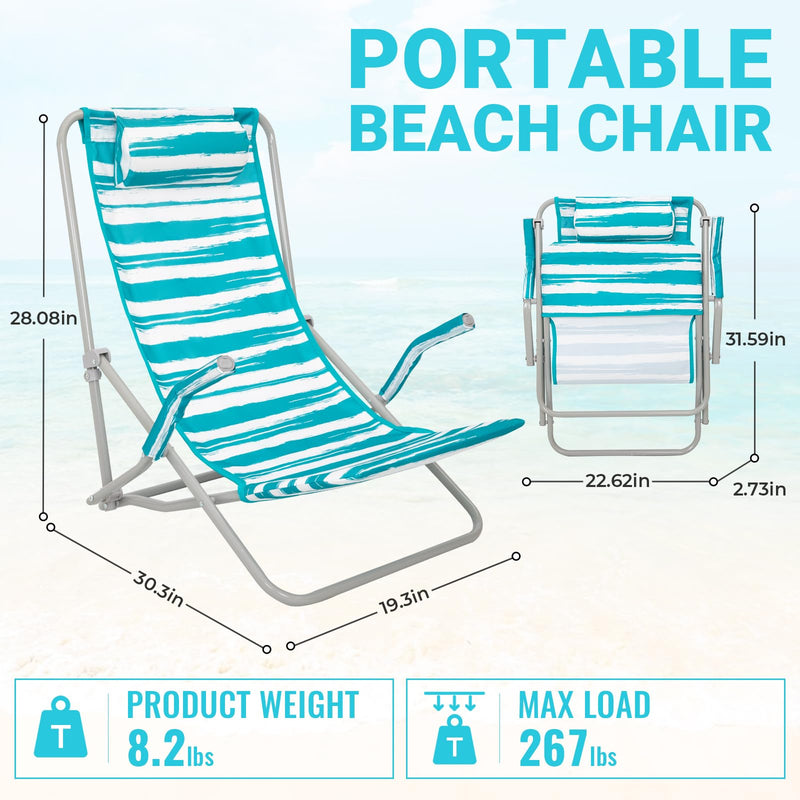 Load image into Gallery viewer, WEJOY High Back Beach Chair With Padded Headrest
