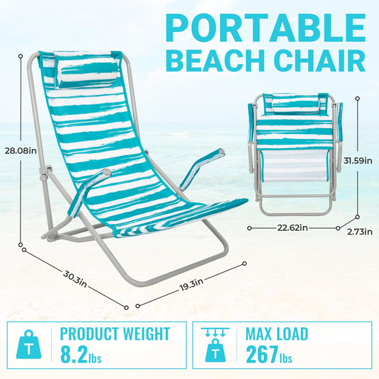 WEJOY High Back Beach Chair With Padded Headrest