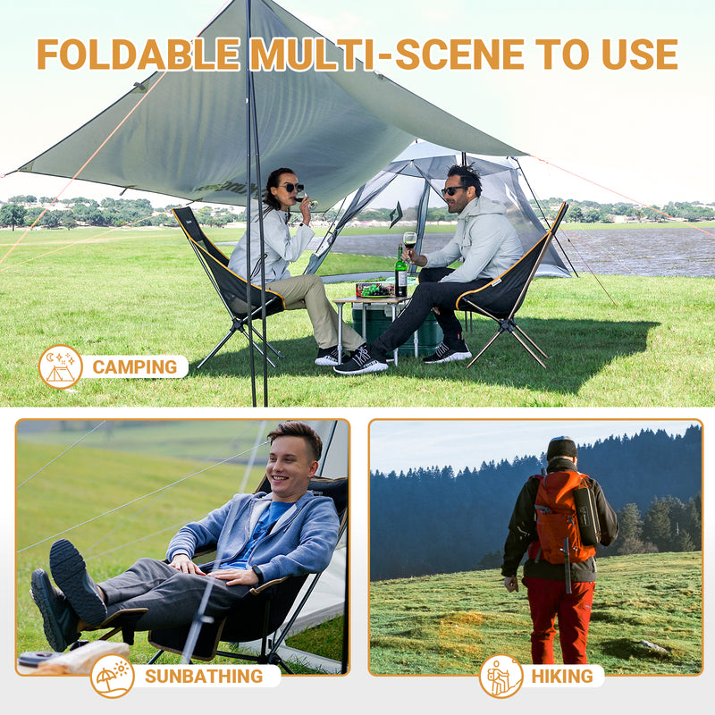 Load image into Gallery viewer, KingCamp Adjustable High-Back Camping Chair with Footrest Stool Set
