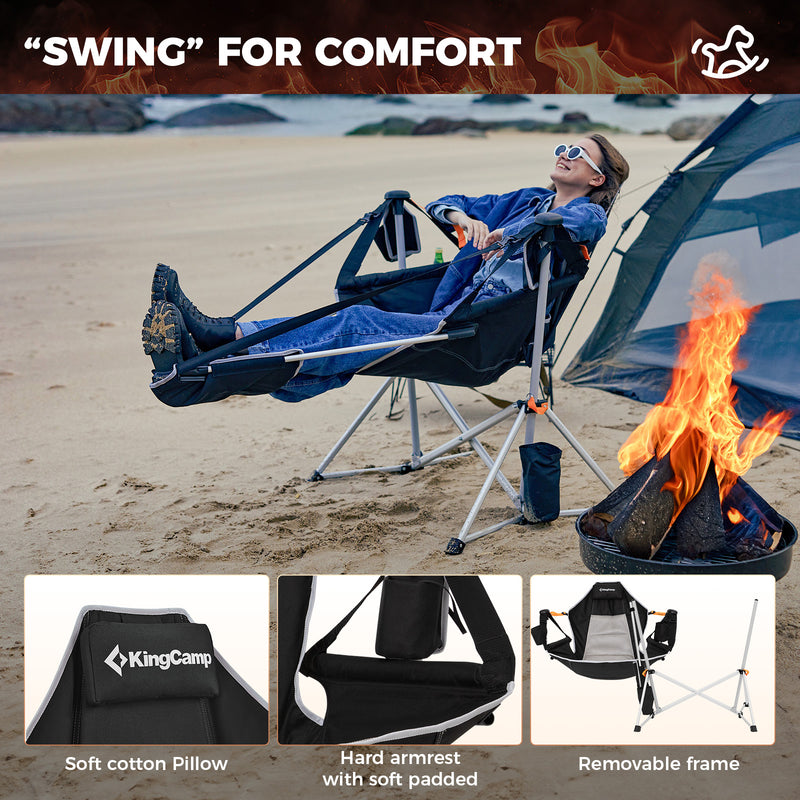 Load image into Gallery viewer, KingCamp ORCHID C20 PLUS Heated Camping Hammock Chair with Removable Footrest
