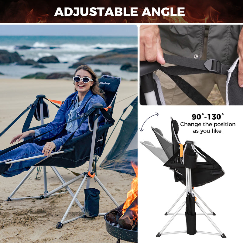 Load image into Gallery viewer, KingCamp ORCHID C20 PLUS Heated Camping Hammock Chair with Removable Footrest
