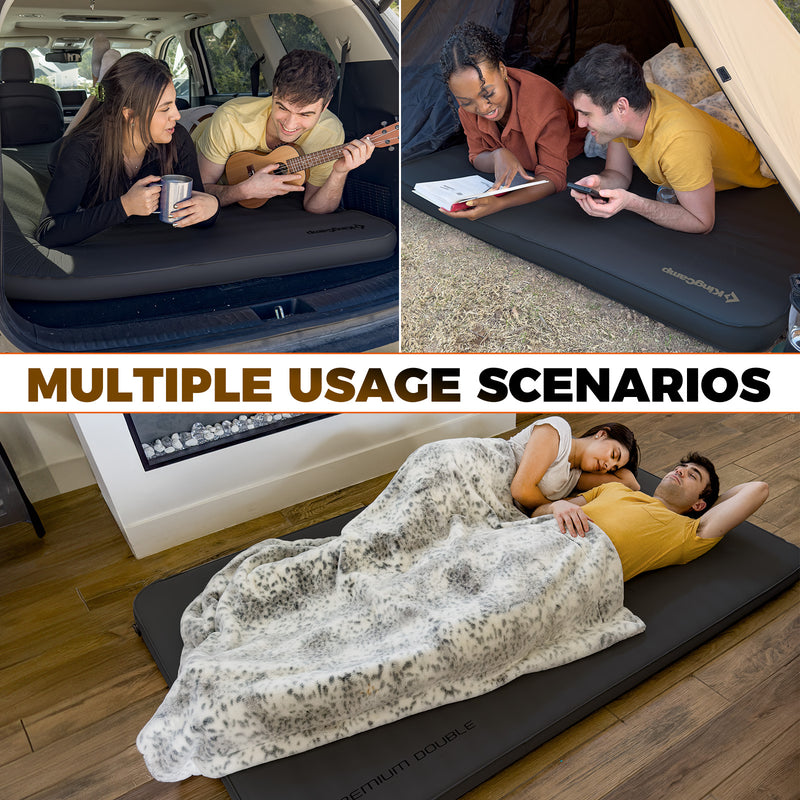 Load image into Gallery viewer, KingCamp 3D Double Self-Inflating Camping Mattress with Built-in Pump
