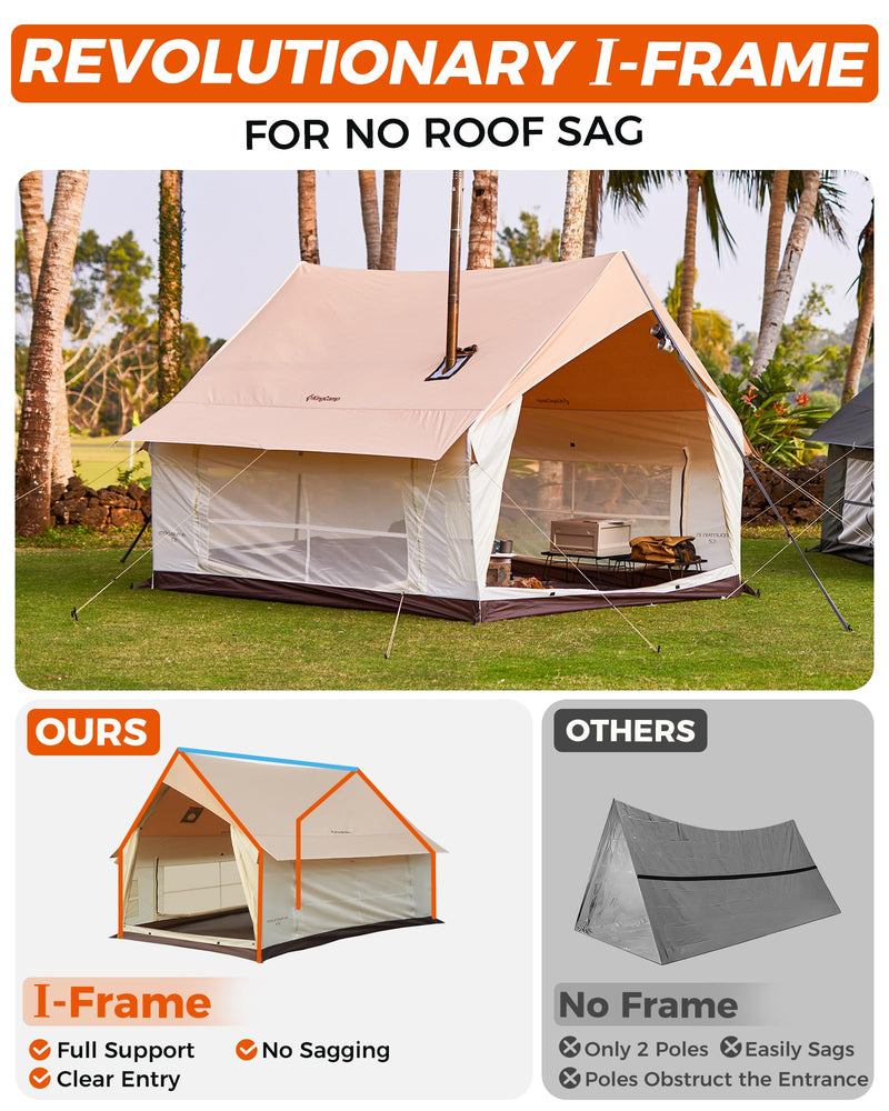 Load image into Gallery viewer, KingCamp MOUNTAIN IN C2 Canvas Cabin Tent 8&#39; x 11&#39; Wall Tent With Stove Jack
