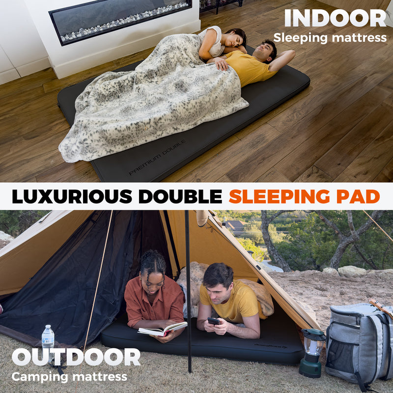 Load image into Gallery viewer, KingCamp PREMIUM Double 7.5 cm Thick Self-Inflating Camping Mattress
