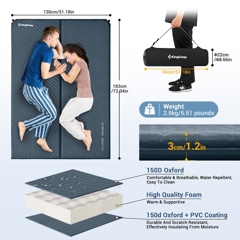 Load image into Gallery viewer, KingCamp Classic Double Self-inflatable Pad
